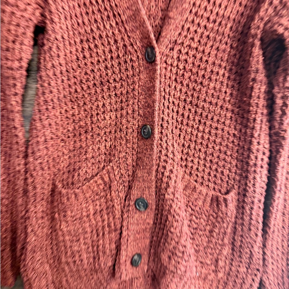 American Eagle Outfitters Rust Burnt Orange Cardigan Sweater - Picture 2 of 7